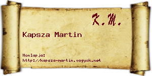 Kapsza Martin névjegykártya