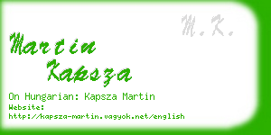 martin kapsza business card